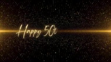 4K Happy Birthday text animation. Animated Happy Birthday with golden text. Black and golden bokeh background. Suitable for Birthday event, party and celebration.