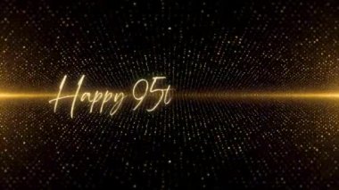 4K Happy Birthday text animation. Animated Happy Birthday with golden text. Black and golden bokeh background. Suitable for Birthday event, party and celebration.