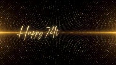 4K Happy Birthday text animation. Animated Happy Birthday with golden text. Black and golden bokeh background. Suitable for Birthday event, party and celebration.