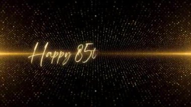 4K Happy Birthday text animation. Animated Happy Birthday with golden text. Black and golden bokeh background. Suitable for Birthday event, party and celebration.