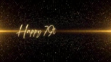 4K Happy Birthday text animation. Animated Happy Birthday with golden text. Black and golden bokeh background. Suitable for Birthday event, party and celebration.