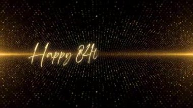4K Happy Birthday text animation. Animated Happy Birthday with golden text. Black and golden bokeh background. Suitable for Birthday event, party and celebration.
