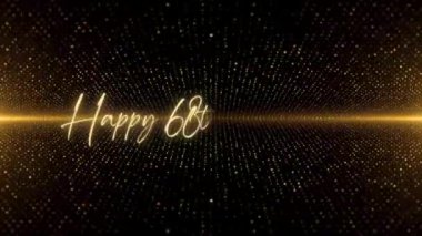 4K Happy Birthday text animation. Animated Happy Birthday with golden text. Black and golden bokeh background. Suitable for Birthday event, party and celebration.