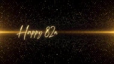 4K Happy Birthday text animation. Animated Happy Birthday with golden text. Black and golden bokeh background. Suitable for Birthday event, party and celebration.