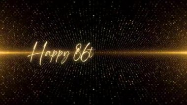 4K Happy Birthday text animation. Animated Happy Birthday with golden text. Black and golden bokeh background. Suitable for Birthday event, party and celebration.