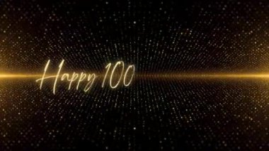 4K Happy Birthday text animation. Animated Happy Birthday with golden text. Black and golden bokeh background. Suitable for Birthday event, party and celebration.