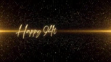 4K Happy Birthday text animation. Animated Happy Birthday with golden text. Black and golden bokeh background. Suitable for Birthday event, party and celebration.