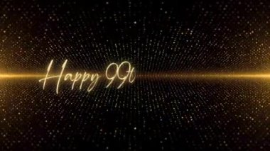 4K Happy Birthday text animation. Animated Happy Birthday with golden text. Black and golden bokeh background. Suitable for Birthday event, party and celebration.