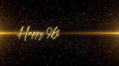 4K Happy Birthday text animation. Animated Happy Birthday with golden text. Black and golden bokeh background. Suitable for Birthday event, party and celebration.