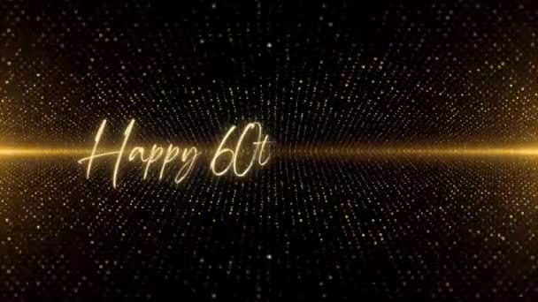 Happy Birthday Text Animation Animated Happy Birthday Golden Text Black — Stockvideo