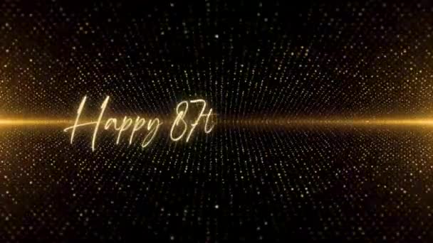 Happy Birthday Text Animation Animated Happy Birthday Golden Text Black — Video Stock