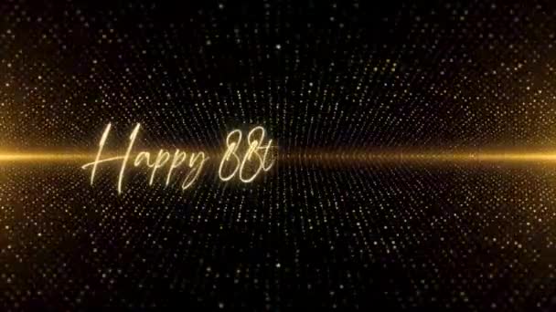 Happy Birthday Text Animation Animated Happy Birthday Golden Text Black — Video Stock