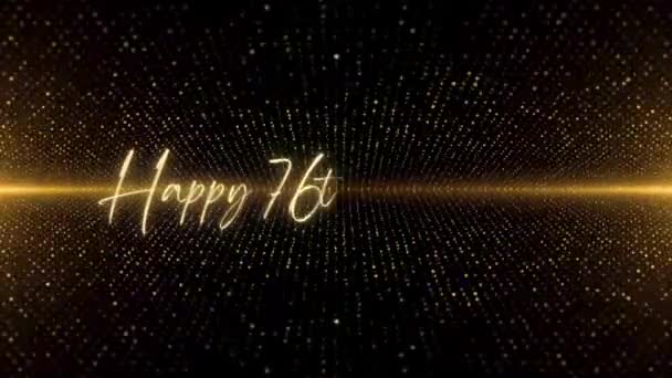 Happy Birthday Text Animation Animated Happy Birthday Golden Text Black — Video Stock