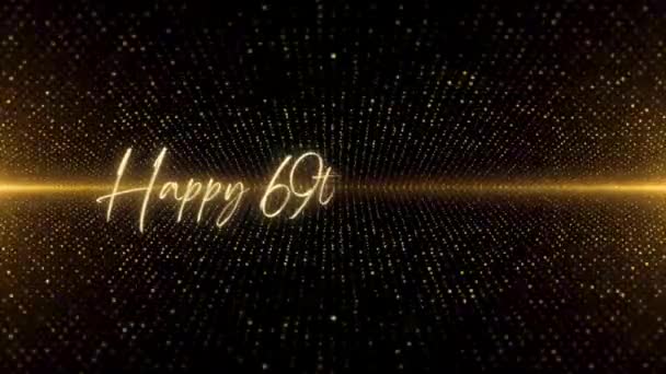 Happy Birthday Text Animation Animated Happy Birthday Golden Text Black — Vídeos de Stock