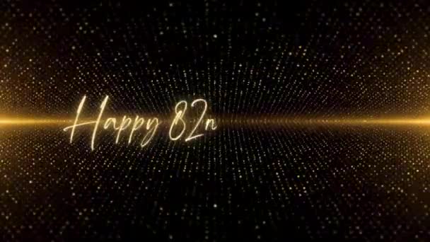 Happy Birthday Text Animation Animated Happy Birthday Golden Text Black — 图库视频影像