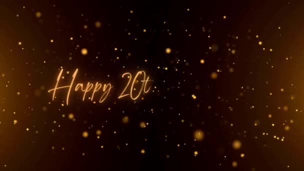 Happy Anniversary Text Animation Animated Happy Anniversary Golden Text Black — Stock videók