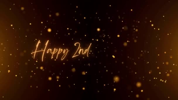 Happy Anniversary Text Animation Animated Happy Anniversary Golden Text Black — ストック動画