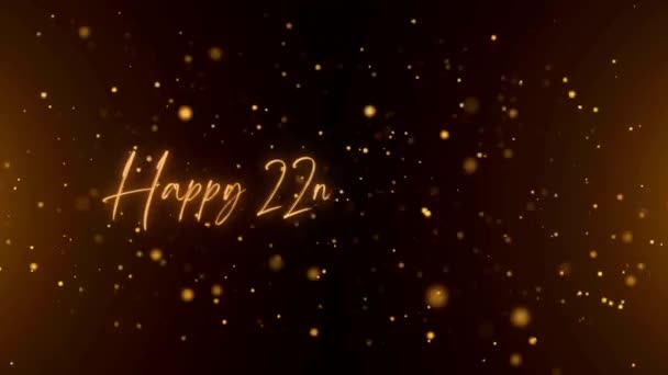 Happy Anniversary Text Animation Animated Happy Anniversary Golden Text Black — Αρχείο Βίντεο