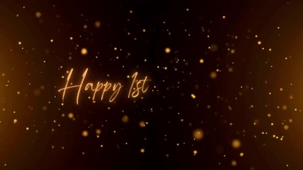 Happy Anniversary Text Animation Animated Happy Anniversary Golden Text Black — Vídeos de Stock