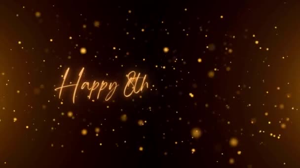 Happy Anniversary Text Animation Animated Happy Anniversary Golden Text Black — ストック動画