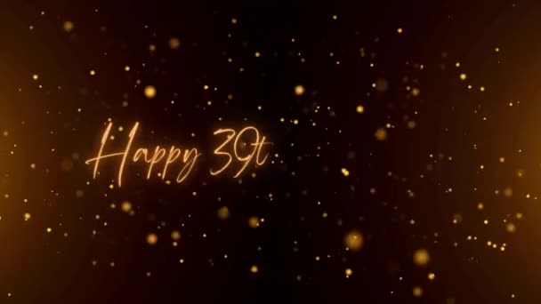 Happy Anniversary Text Animation Animated Happy Anniversary Golden Text Black — Stockvideo