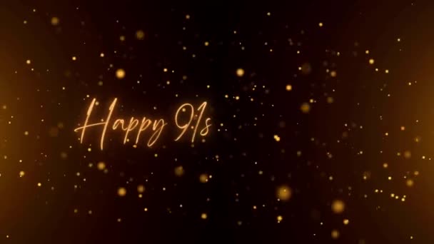 Happy Anniversary Text Animation Animated Happy Anniversary Golden Text Black — Video Stock