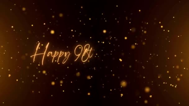 Happy Anniversary Text Animation Animated Happy Anniversary Golden Text Black — Αρχείο Βίντεο