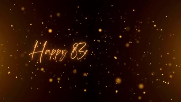 Happy Anniversary Text Animation Animated Happy Anniversary Golden Text Black — Stock Video