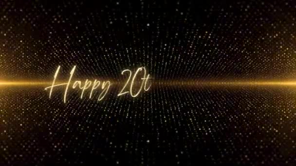 Happy Birthday Text Animation Animated Happy 20Th Birthday Golden Text — ストック動画