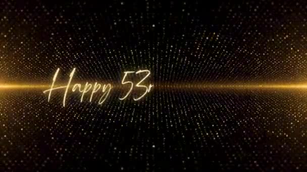Happy Birthday Text Animation Animated Happy 53Rd Birthday Golden Text — Αρχείο Βίντεο