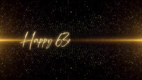 Happy Birthday Text Animation Animated Happy 63Rd Birthday Golden Text — Vídeo de Stock