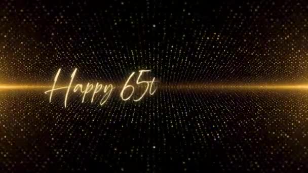 Щасливий День Народження Текстова Анімація Анімовані Щасливі Річчя Золотим Текстом — стокове відео