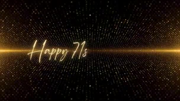 Happy Birthday Text Animation Animated Happy 71St Birthday Golden Text — Stock videók