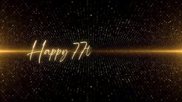 Happy Birthday Text Animation Animated Happy 77Th Birthday Golden Text — Stockvideo