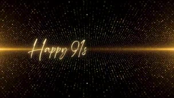 Happy Birthday Text Animation Animated Happy 91St Birthday Golden Text — Stock videók