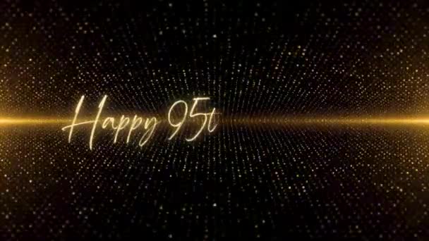 Happy Birthday Text Animation Animated Happy 95Th Birthday Golden Text — Video Stock