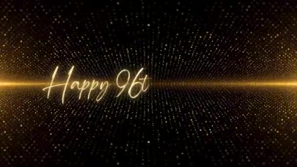 Happy Birthday Text Animation Animated Happy 96Th Birthday Golden Text — Stockvideo