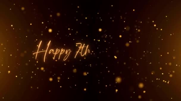 Happy Anniversary Text Animation Animated Happy 7Th Anniversary Golden Text — стокове відео