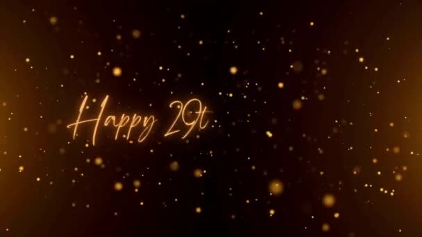 Happy Anniversary Text Animation Animated Happy 29Th Anniversary Golden Text — Stockvideo