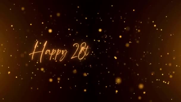 Happy Anniversary Text Animation Animated Happy 28Th Anniversary Golden Text — Αρχείο Βίντεο