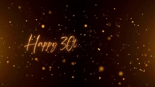 Happy Anniversary Text Animation Animated Happy 30Th Anniversary Golden Text — Αρχείο Βίντεο