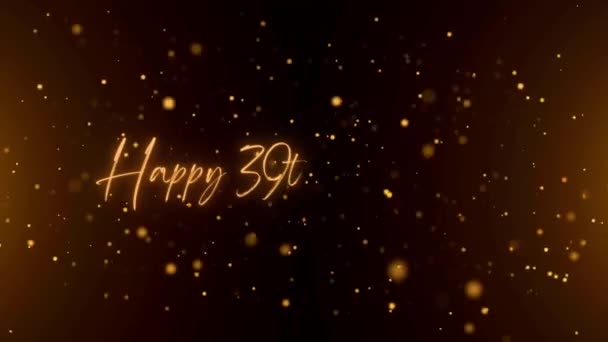 Happy Anniversary Text Animation Animated Happy 39Th Anniversary Golden Text — стокове відео
