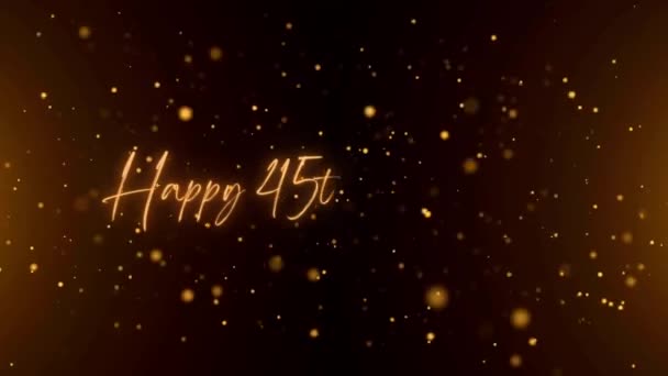 Happy Anniversary Text Animation Animated Happy 45Th Anniversary Golden Text — Stok video