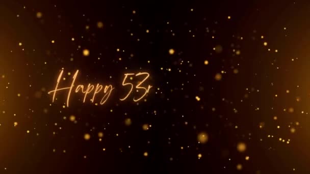 Happy Anniversary Text Animation Animated Happy 53Rd Anniversary Golden Text — Vídeo de Stock