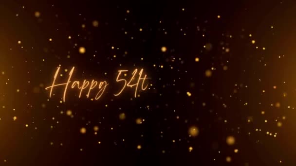 Happy Anniversary Text Animation Animated Happy 54Th Anniversary Golden Text — Wideo stockowe