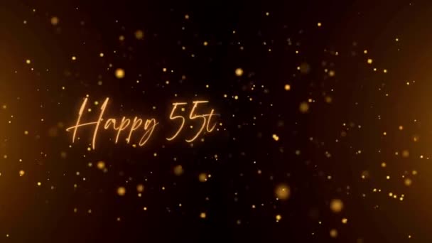 Happy Anniversary Text Animation Animated Happy 55Th Anniversary Golden Text — Wideo stockowe