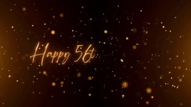 Happy Anniversary Text Animation Animated Happy 56Th Anniversary Golden Text — Stockvideo