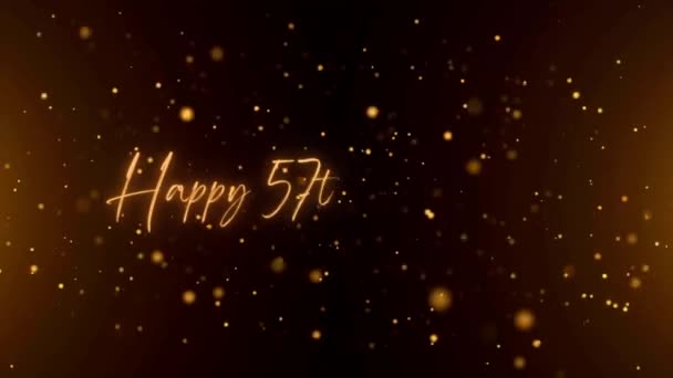 Happy Anniversary Text Animation Animated Happy 57Th Anniversary Golden Text — Stock video