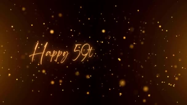 Happy Anniversary Text Animation Animated Happy 59Th Anniversary Golden Text — Vídeos de Stock