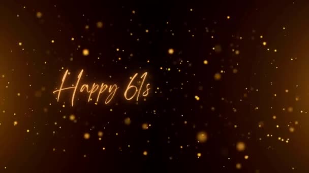 Happy Anniversary Text Animation Animated Happy 61St Anniversary Golden Text — Αρχείο Βίντεο